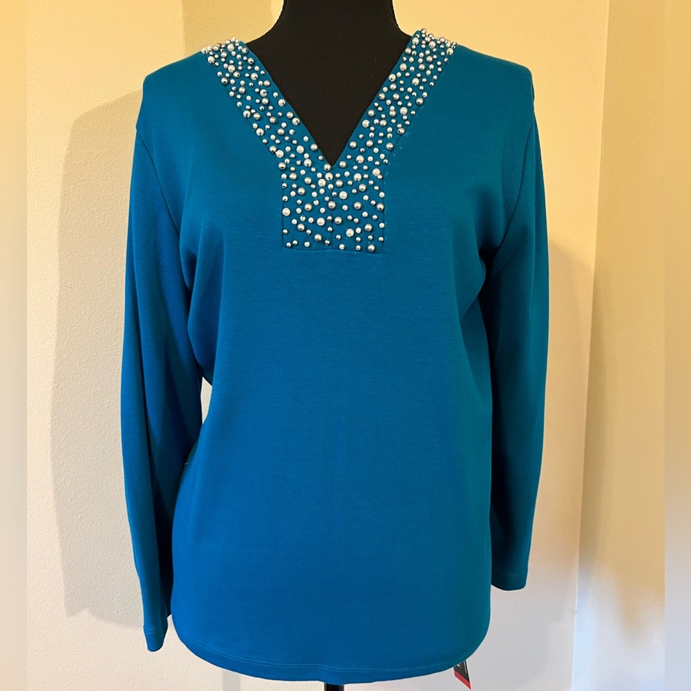 Rafaella Pearl Neck SweaterTop - New with tags